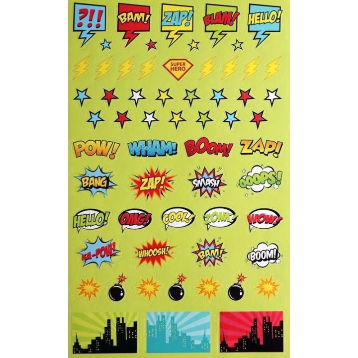 Sticker-book, Comic heros 6 pages