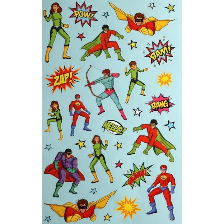 Sticker-Buch, Comic Helden 6 Seiten