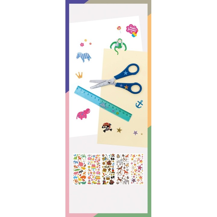 Glitzer-Sticker ''Fantasia'' 5 Blatt, ca.10x23 cm, sortiert