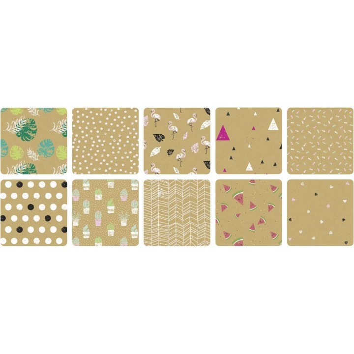 Motif paper pad Kraft DIN A4 20 sheets assorted