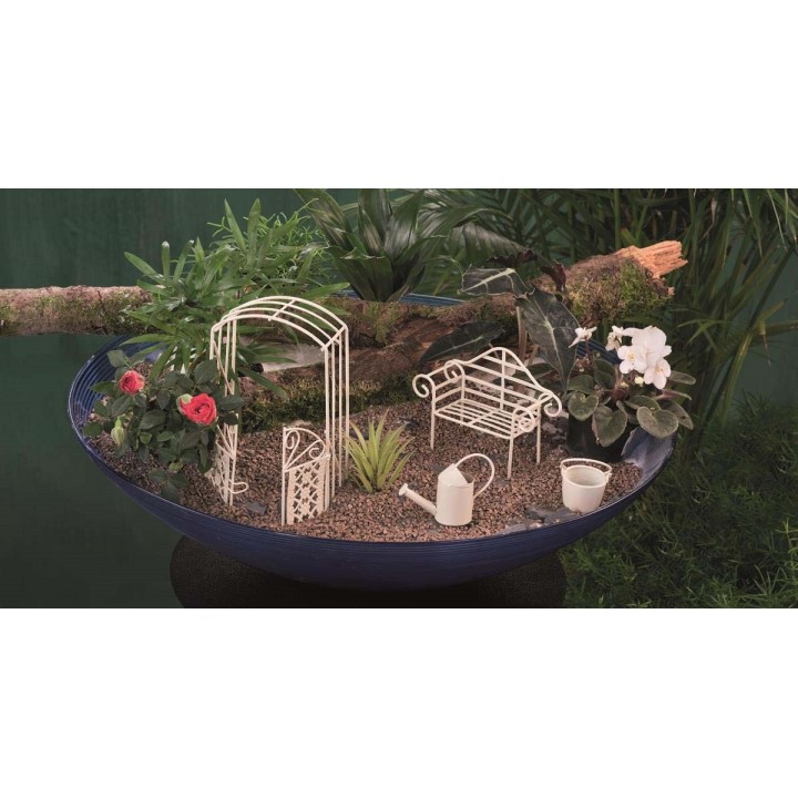 Mini-Gardening banc  crème 10x4x8,5cm