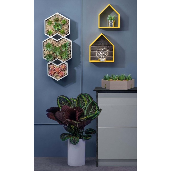 Design-Rahmen Holz sechseck 3 Stück 35x30,5x10/30x26x10/24x21x10cm
