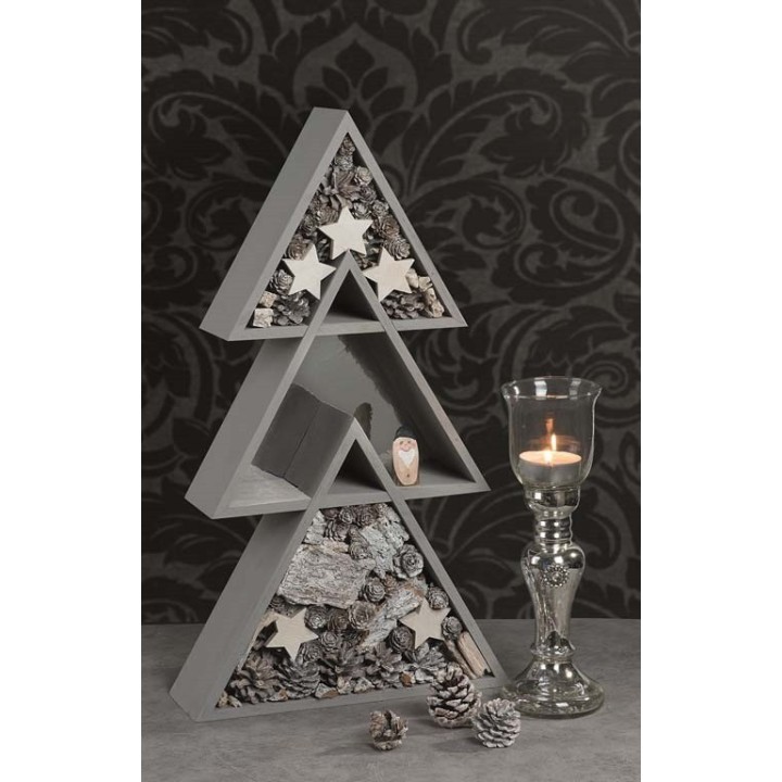 Design-Rahmen Holz dreieck 3 Stück 32x28x10/29x25x10/25x21x10cm