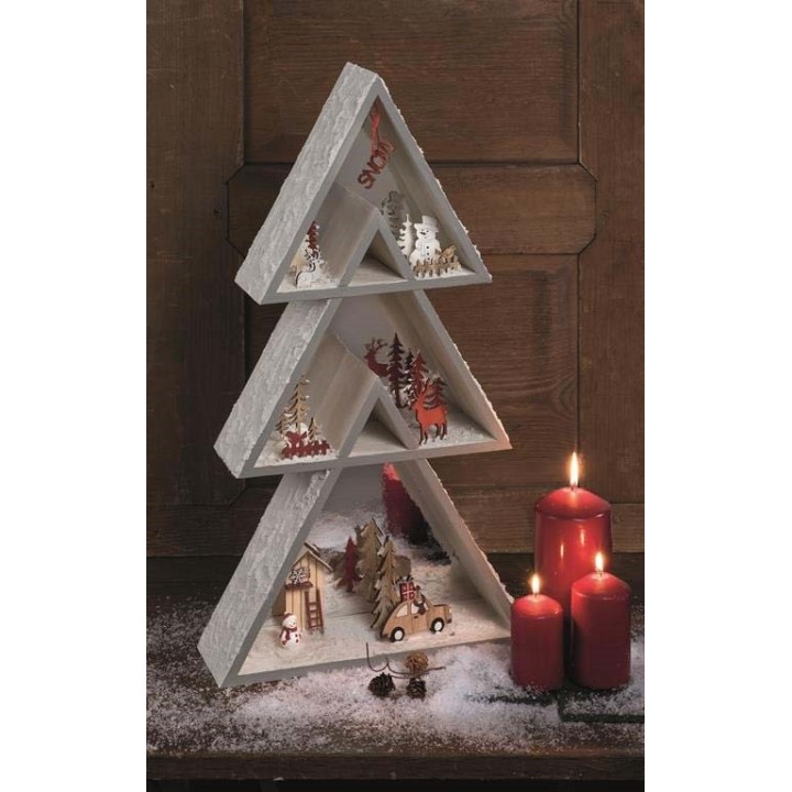 Design-Rahmen Holz dreieck 3 Stück 32x28x10/29x25x10/25x21x10cm