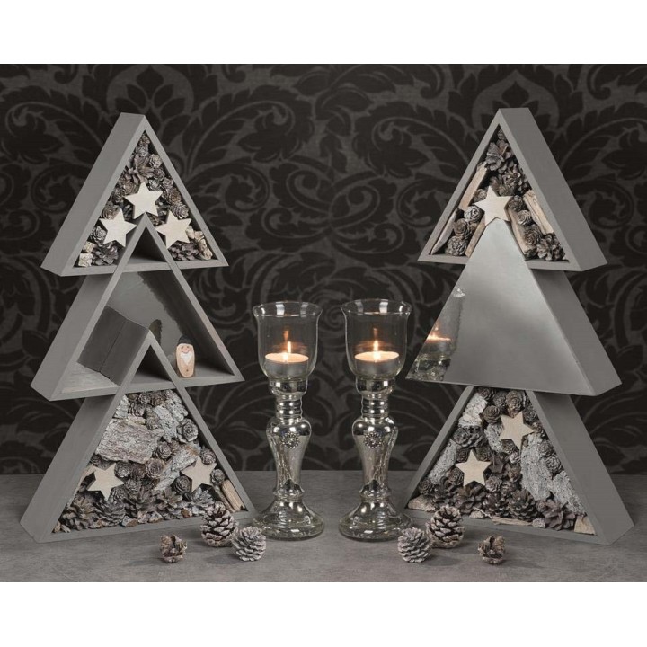Design-Rahmen Holz dreieck 3 Stück 32x28x10/29x25x10/25x21x10cm