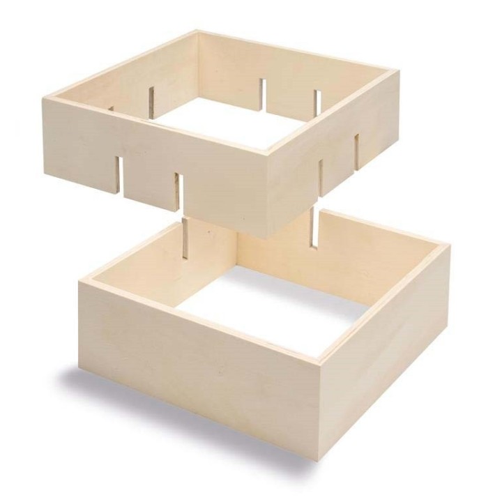Design-Rahmen Holz Quadrat 3 Stück 30x30x10cm,27x27x10,24x24x10