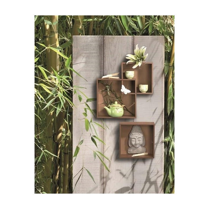Design-Rahmen Holz Quadrat 3 Stück 30x30x10cm,27x27x10,24x24x10