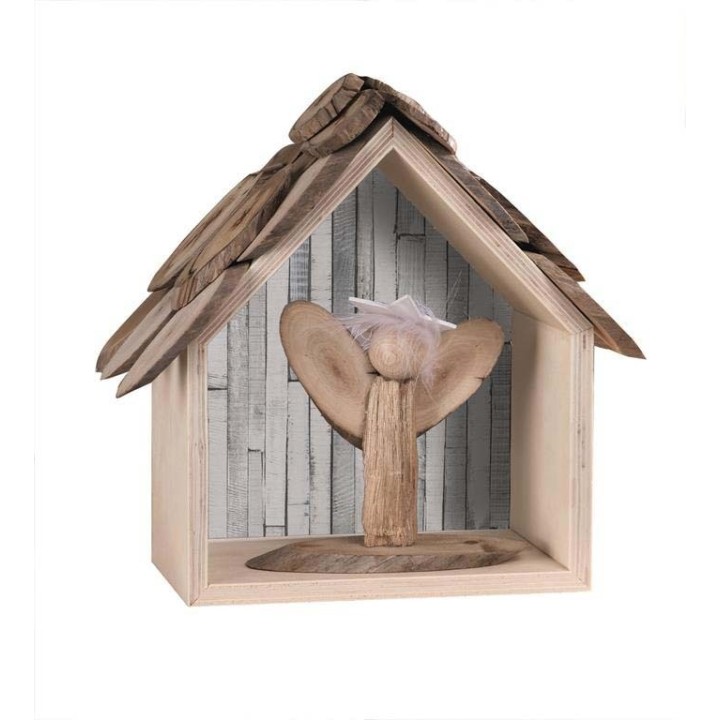 Desgin wooden frame houses 3pcs 26x30x10cm/25x25x10/17,5x20x10