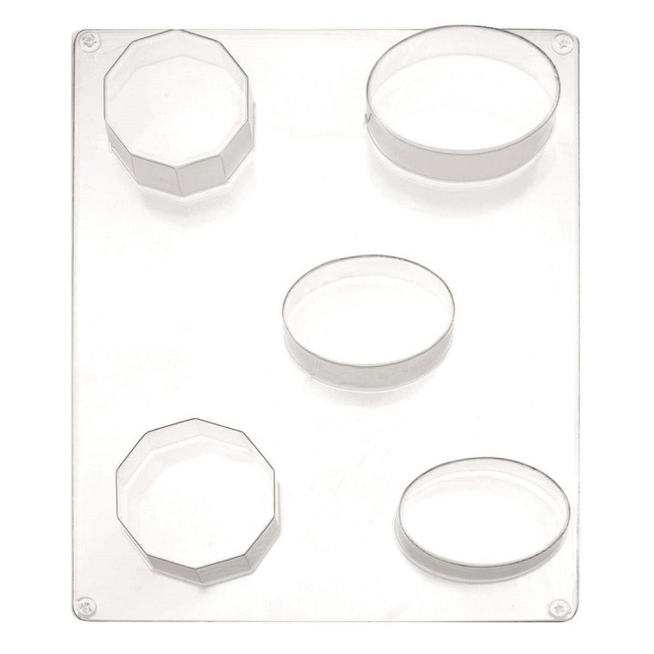 Moule décagone/ovale 4pcs déca. 50/55 ovale 62/70mm