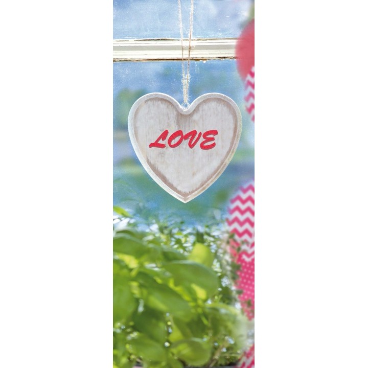 Coeur en bois 25x23,5x1,5cm blanc