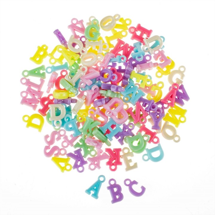Perlenset Buchstaben sortiert Pastell-Töne, ca. 200 Stück