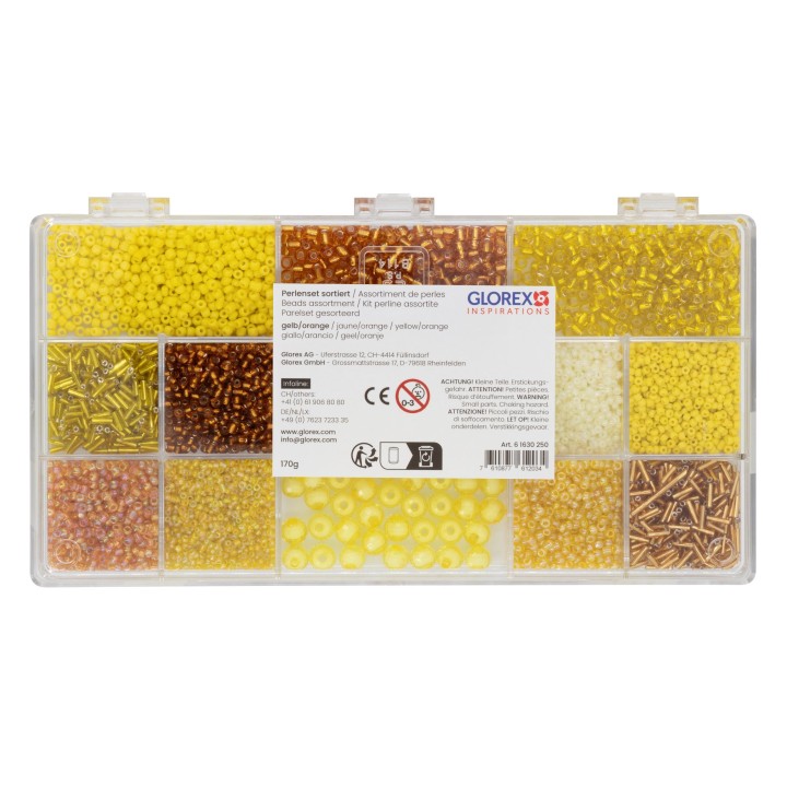 Perlen-Set, 170g gelb/orange