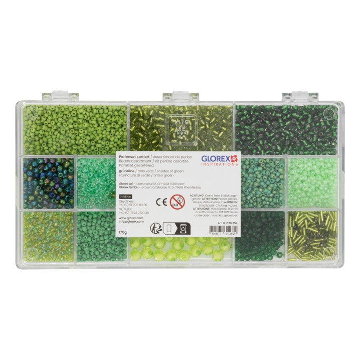 Perlen-Set, 170g grüntöne