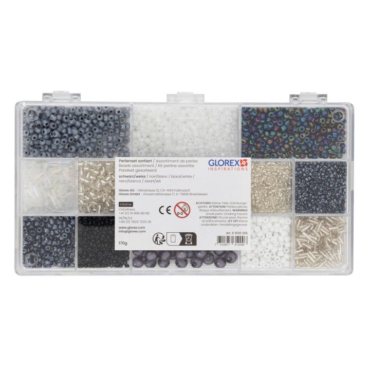 Beads kit, 170g black/white