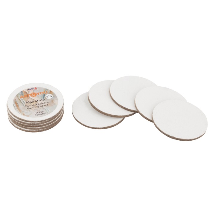 Malkarton 3mm 5cm rund 10St 280g/m²