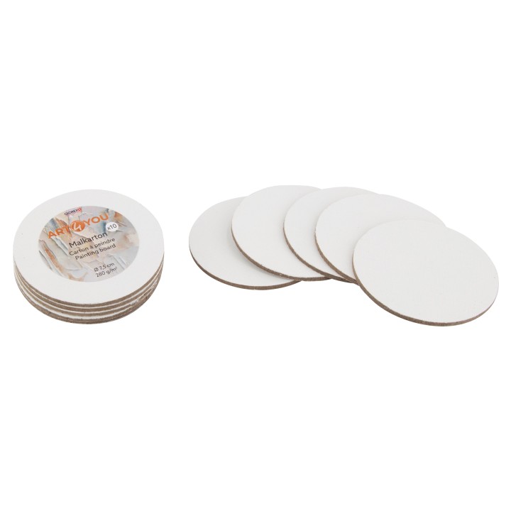 Malkarton 3mm 7,5cm rund 10St 280g/m²