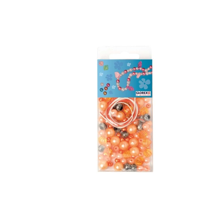 Perlen-Set orange sortiert