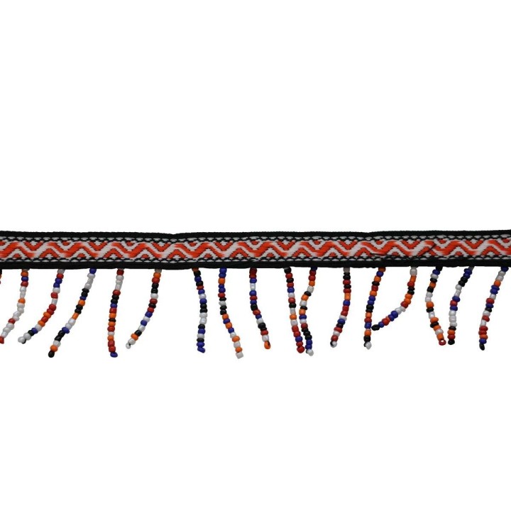 Garland with beads, multicolor 1m, black ribbon