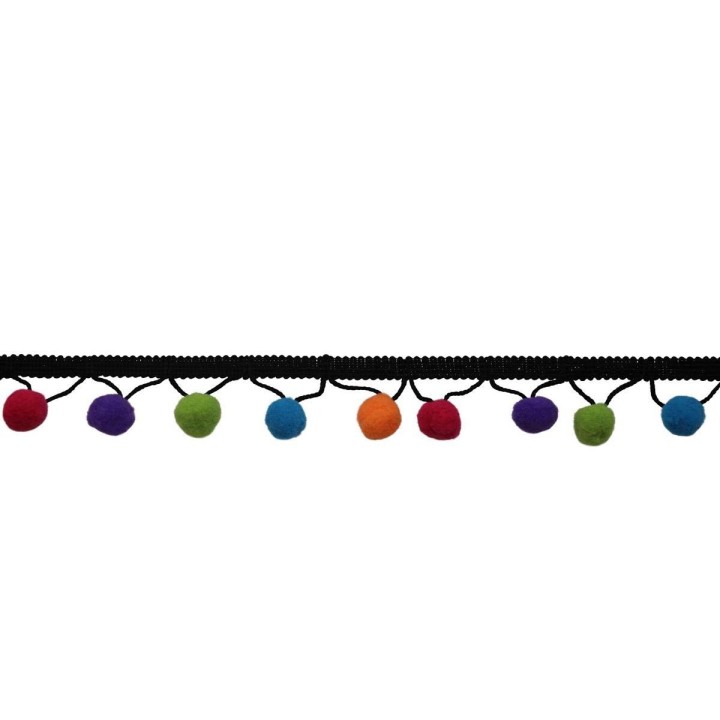Guirlande de pompons, 1m multicolore
