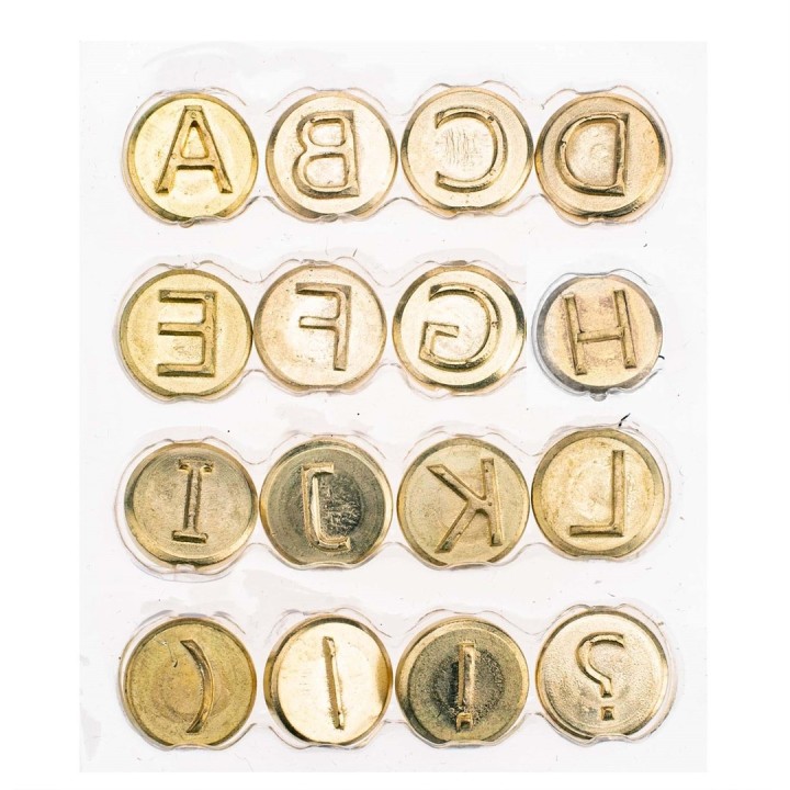 Brennstempel Buchstaben A-L 16-teilig
