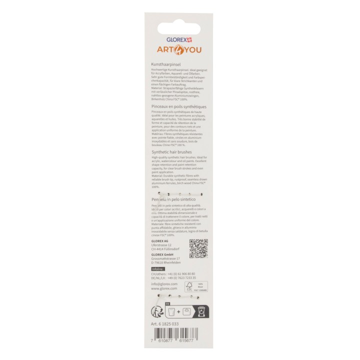 Synthetic Hobbypinsel 4er Set Pinsel mix, Gr. 6,8,10,12