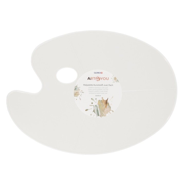 Palette en plastique, ovale 30 x 40 cm, plat