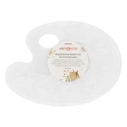 Farbmischpalette oval 23x17cm mit Vertiefungen, Kunststoff