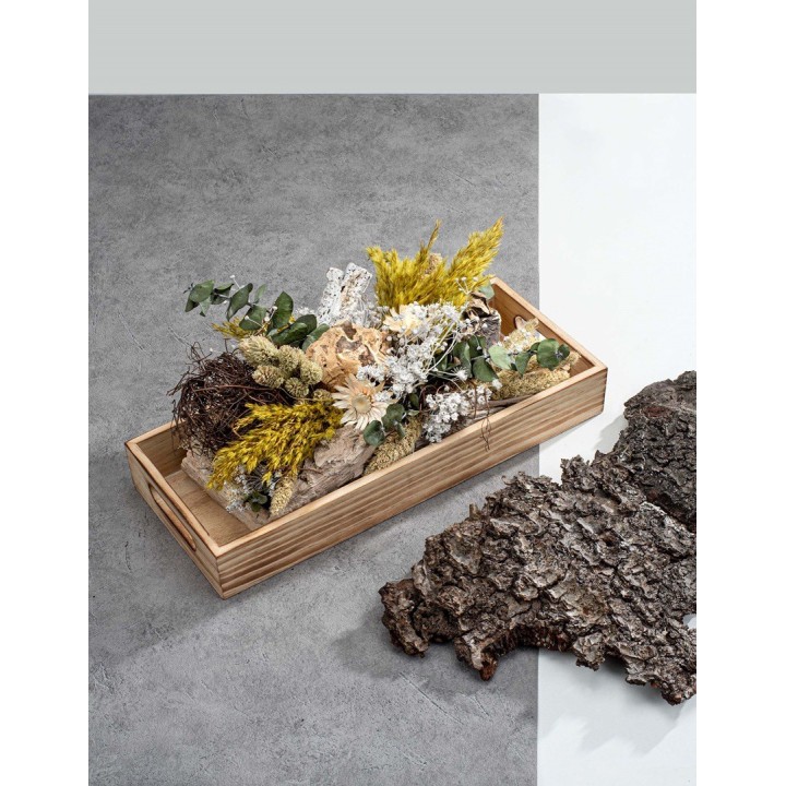 Tablett-Set lang aus Holz 2-teilig 48x20/35x15cm