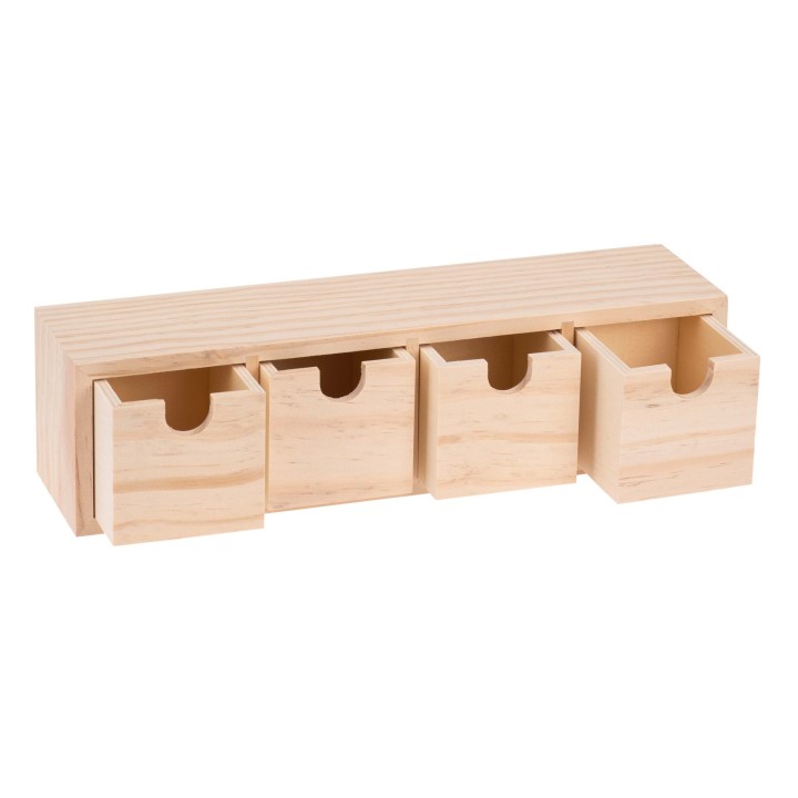 Holz-Box mit 4 Schubladen 31x8x8cm