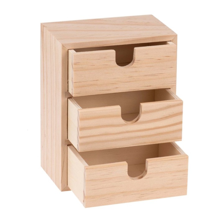 Holz-Box mit 3 Schubladen 14,5x11x7cm hoch