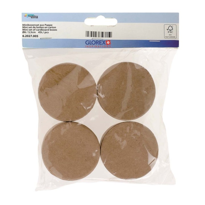 Mini-Boxen-Set aus Pappe 4-teilig rund