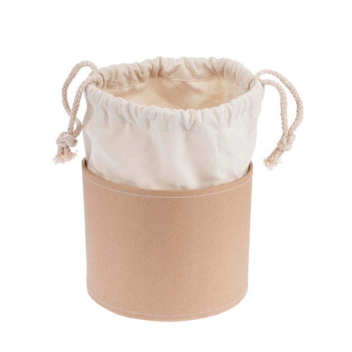 Pappbox rund Höhe 12cm, Durchmesser 15cm mit Baumwollsack