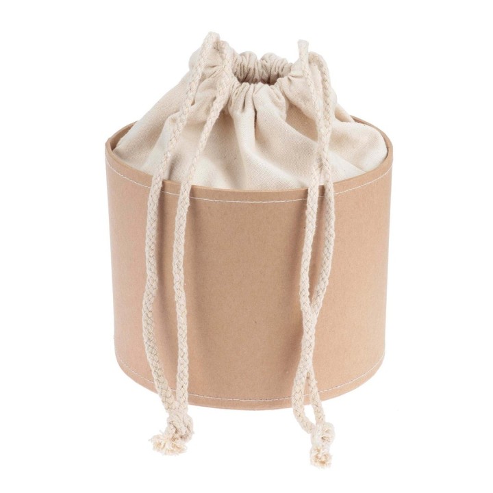 Cardboard box with cotton bag H 12cm, Dia 15cm, FSC