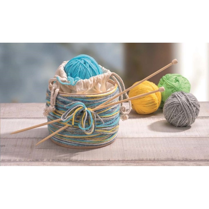 Boîte en carton avec sac coton H 12cm, Dia 15cm, FSC
