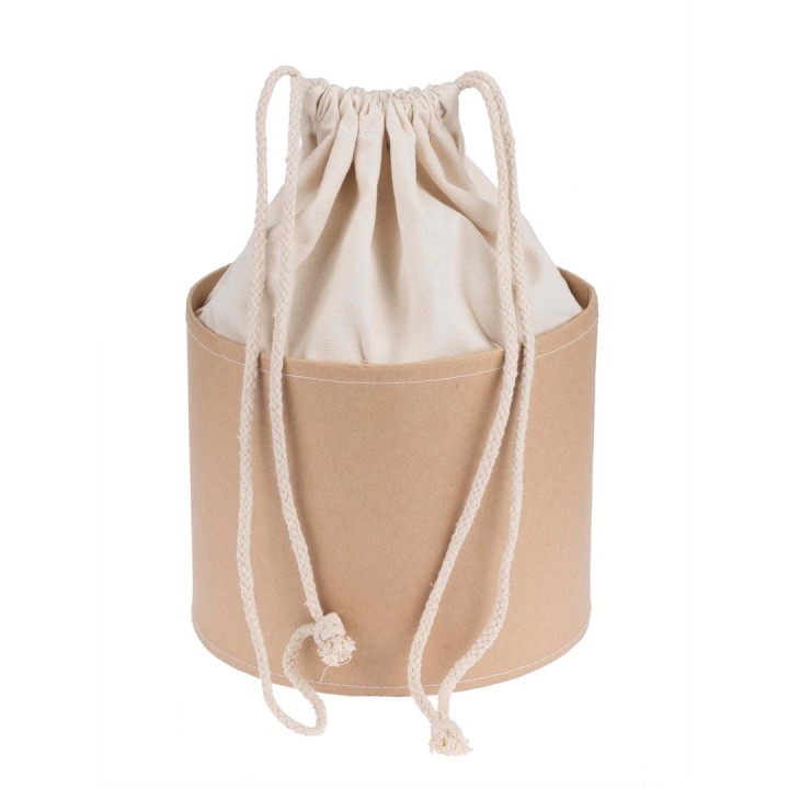 Pappbox rund Höhe 15cm, Durchmesser 18cm mit Baumwollsack