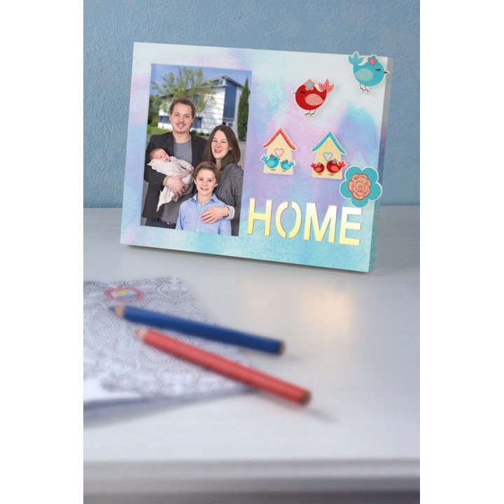 Foto-Rahmen HOME 23x18x2cm mit Licht, für Batterie: 3x AAA