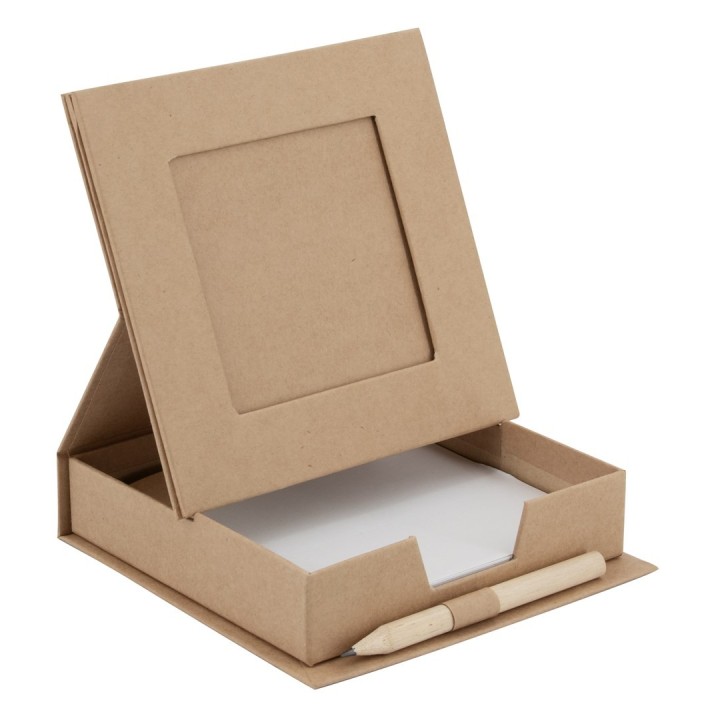 Notizzettelbox 115x115x30mm inklusive Blätter und Bleistift