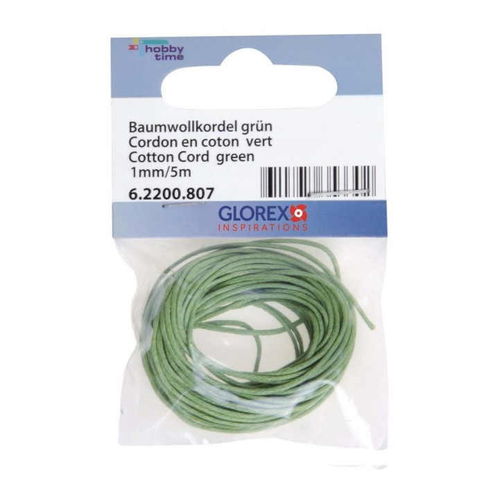 Baumwollkordel 1mm/5m grün