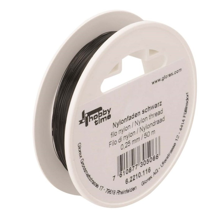 Fil nylon noir 0,25mm 50m