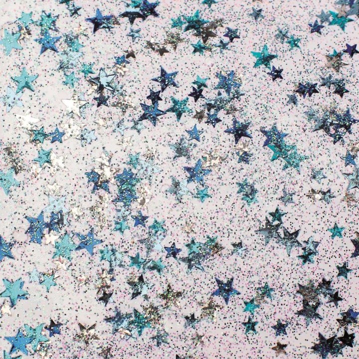 Glitter glue 53ml Confetti stars blue/silver
