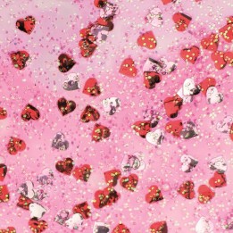 Glitterglue Flasche 53ml "Confetti" Herzen rot/silber