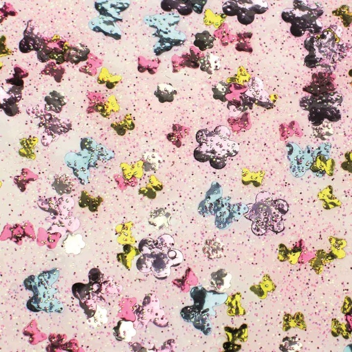 Glitterglue Flasche 53ml "Confetti" Butterfly multicol.