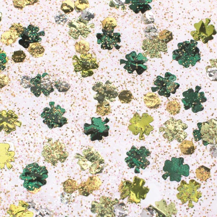 Glitterglue Flasche 53ml "Confetti" Kleeblatt grün/gelb