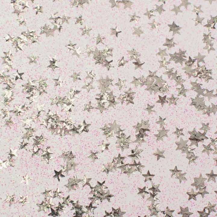 Glitterglue Flasche 53ml "Confetti" Sterne silber