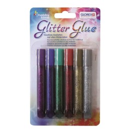 Glitterglue Stifte 6x10,5ml Standardfarben