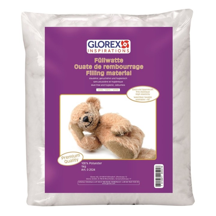 Ouate de rembourrage 1kg, blanc