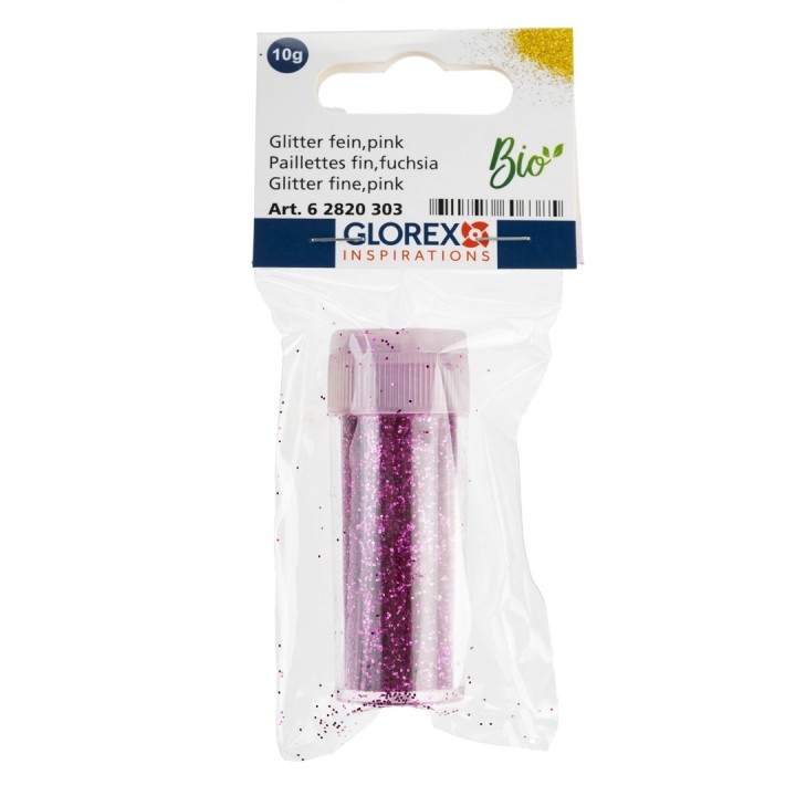 Paillettes bio, fines 10g fuchsia