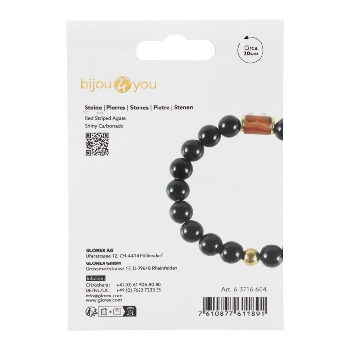 Armband, Naturstein, schwarz DIY, 10mm