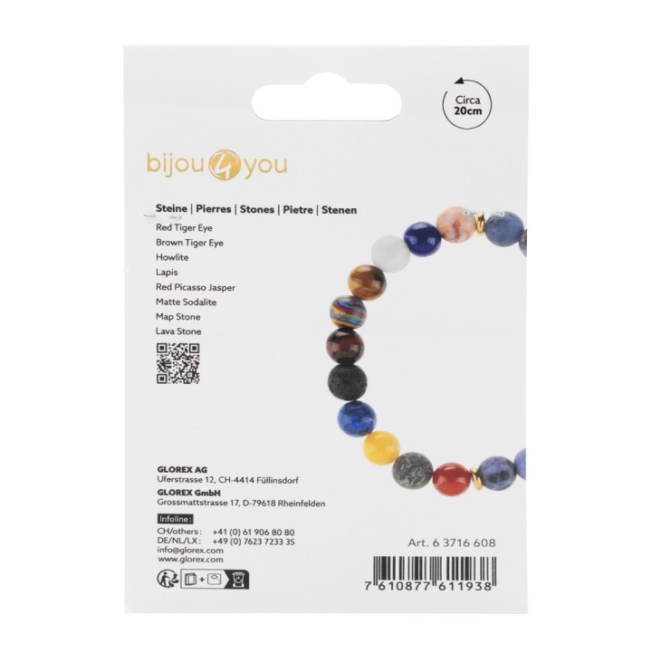 Armband, Naturstein, bunt DIY, 8mm