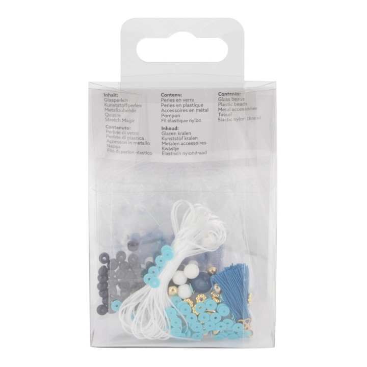 DIY Armband-Set, weiss-blau